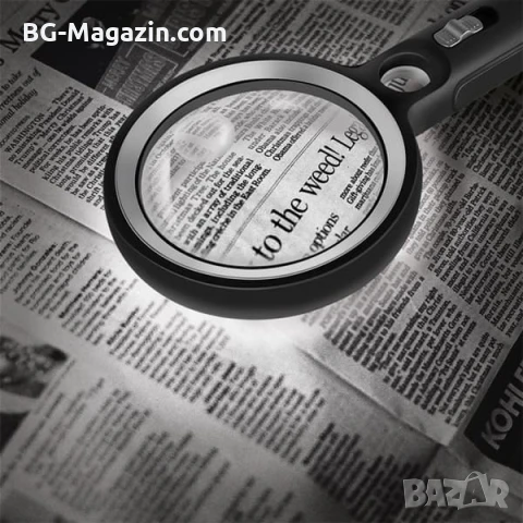 Професионална голяма увеличителна лупа LED и UV осветление мощна 5X 13X 20X стъклена четене на книги, снимка 7 - Други инструменти - 50919783