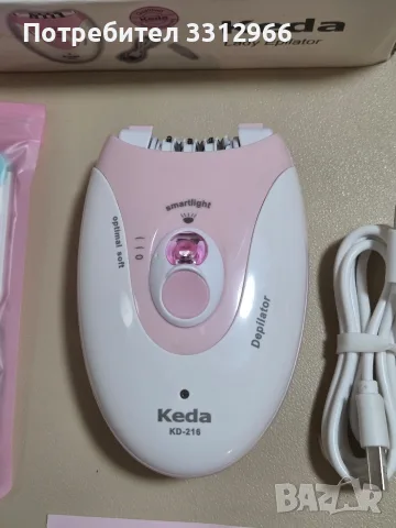 Дамски преносим епилатор Keda KD-216, комплект с USB кабел за зареждане,, снимка 2 - Епилатори - 56241711