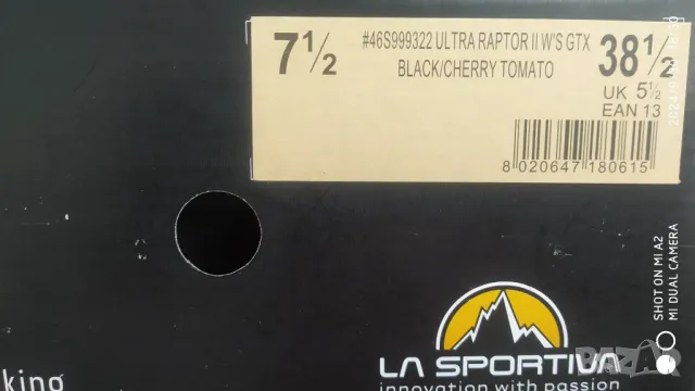 La Sportiva Ultra Raptor 2 Gtx W Black/Cherry Tomato , снимка 12 - Маратонки - 47409214
