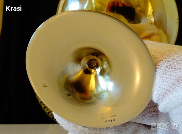 Английски бронзов бокал,чаша за вино,маркиран, снимка 4 - Антикварни и старинни предмети - 38407530