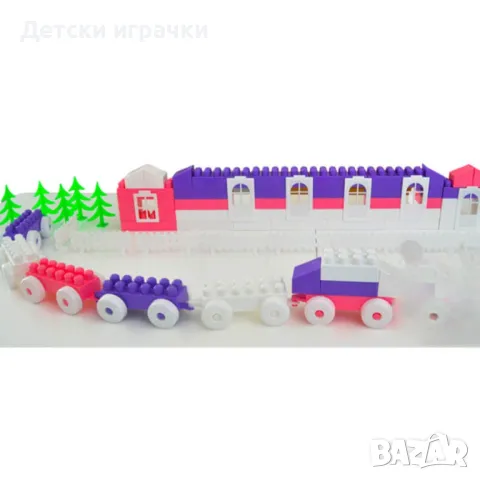 Конструктор за деца влак 136 части, средно големи елементи , снимка 3 - Конструктори - 49510663