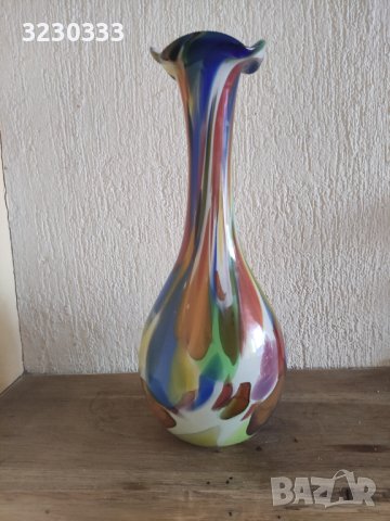 Стъклена ваза Мурано, снимка 3 - Антикварни и старинни предмети - 44491359