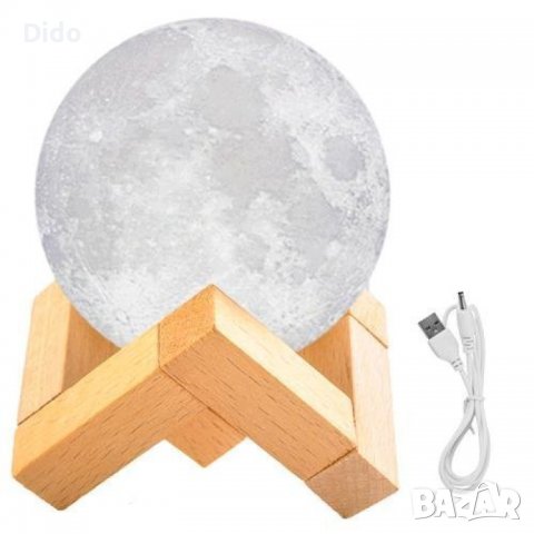 Нощна лампа с формата на луна, снимка 1 - Лед осветление - 39660695