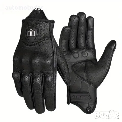 Кожени мото ръкавици за тъч скрийн 