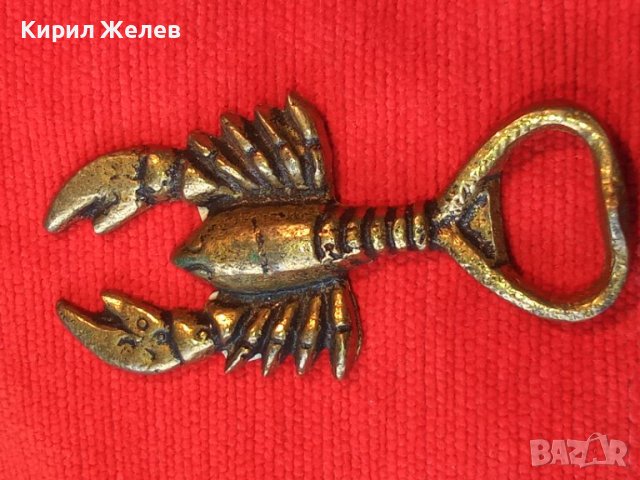 СТАРА БРОНЗОВА ФИГУРАЛНА ОТВАРАЧКА за ЗОДИЯ РАК 32098