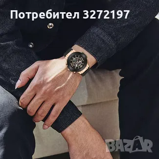 VA VA VOOM 2024 Кварцов водоустойчив часовник,Японски механизъм,силиконова каишка,календар, снимка 4 - Мъжки - 48432732