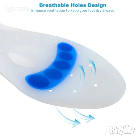 Силиконови гел стелки Soumit за мъже и жени, 1 чифт,, снимка 6 - Други - 54171470