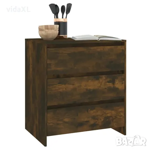 vidaXL Сайдборд, опушен дъб, 70x41x75 см, инженерно дърво, снимка 6 - Бюфети - 56148046