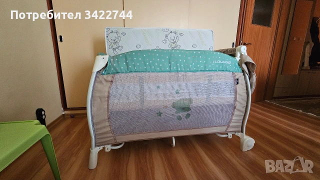 Бебешка сгъваема кошара 2 нива с люлеещ механизъм Lorelli I'Lounge, снимка 4 - Кошарки - 53994132