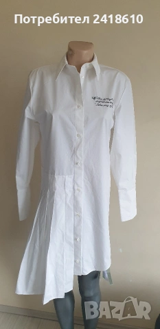 Off White Cotton Dress Italy Womens Size 40 / М НОВО! ОРИГИНАЛ! Дамска Рокля!, снимка 18 - Рокли - 53896051
