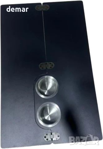 Сгъваем плот за кемпери/ванове с поставки за чаши от черен ламинат