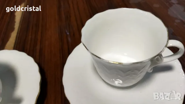 Стар български костен порцелан Бононя Ралица чаши за кафе , снимка 4 - Антикварни и старинни предмети - 50425883