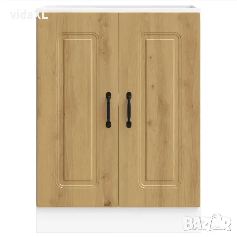 vidaXL Шкаф за мивка, Kalmar, дъб артизан 60x46x81,5см инженерно дърво, снимка 4 - Шкафове - 56148267