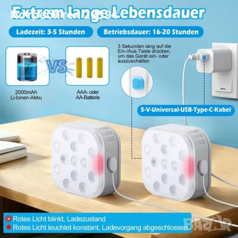 Подводни LED лампи за басейн 2 броя с дистанционно RGB потопяеми IP68 - Бял, снимка 4 - Басейни и аксесоари - 56122927