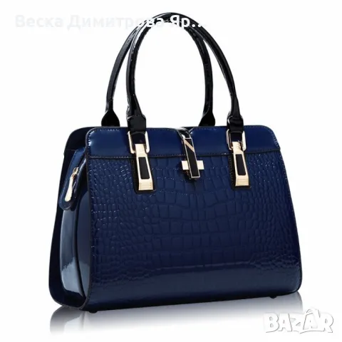 Луксозна лачена дамска чанта, имитираща крокодилски десен BAG43