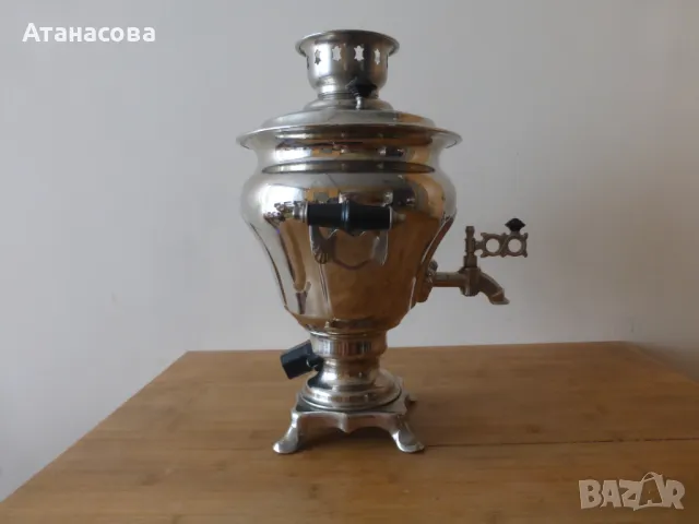 Руски електрически самовар с кабел, снимка 4 - Антикварни и старинни предмети - 48722780