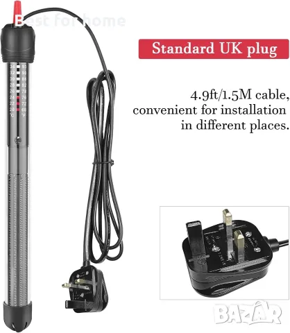 HITOP HP-608 300W потопяем и регулируем нагревател за аквариум с термометър и вендузи, снимка 4 - Оборудване за аквариуми - 55876111