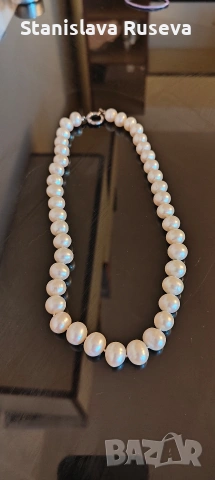 Колие с истински перли, снимка 2 - Колиета, медальони, синджири - 53937554