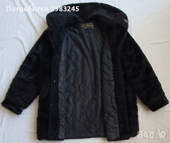 Дамско дебело черно палто, снимка 5 - Палта, манта - 52642045