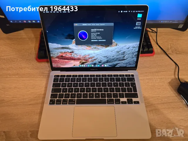 [КАТО НОВ] Apple MacBook Air 13.3 M1 8GB/256GB Silver, снимка 2 - Лаптопи за дома - 47571048