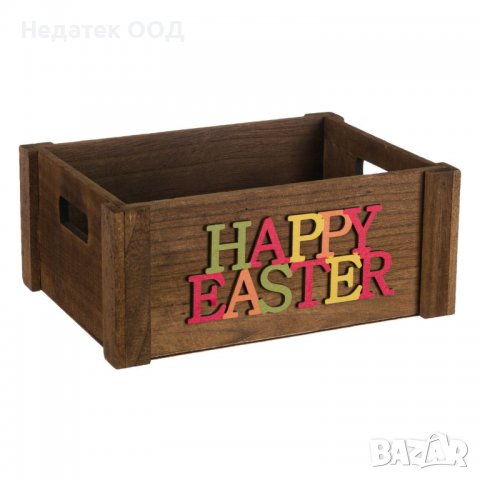 Великденска декорация, Дървено сандъче с цветен надпис,  29x20x12см, снимка 2 - Декорация за дома - 40068578