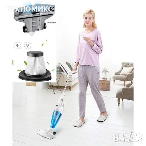 Вертикална прахосмукачка Welora, 2 в 1, Преносима, Мощност 600 W, HEPA филтър, Бял