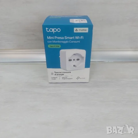 Смарт контакт TP-Link Tapo P125M (Matter, Мониторинг на Енергия) – НОВ