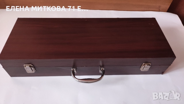 Комплект големи масивни прибори за барбекю в дървен куфар, снимка 8 - Барбекюта - 52280967