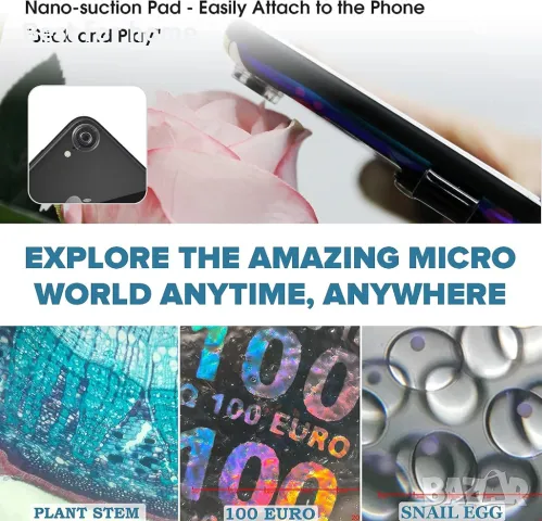 iMicro Q2 обектив- микроскоп за камера за iPhone., снимка 3 - Аксесоари за Apple - 48172855