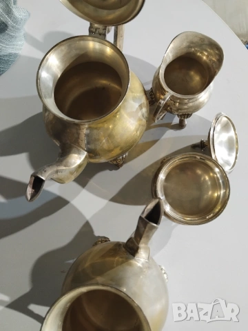 Посребрен сервиз за кафе и чай, снимка 3 - Антикварни и старинни предмети - 53204784