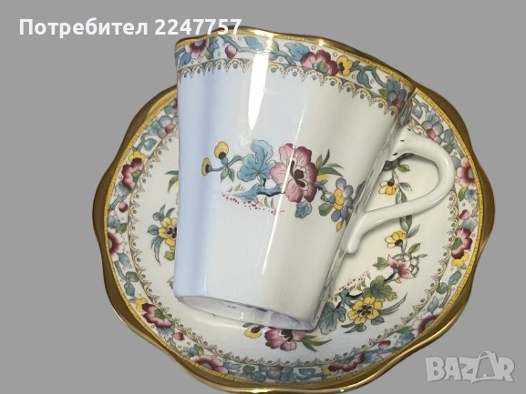 Винтидж двоен сет за кафе порцелан Coalport England, снимка 4 - Антикварни и старинни предмети - 51590802