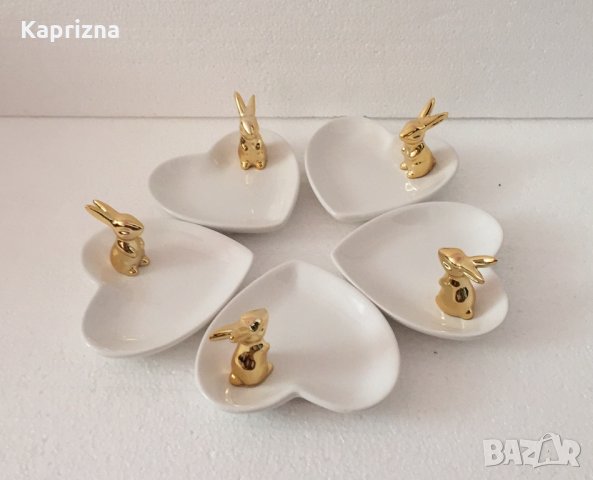 Чиния сърце със зайче, снимка 1