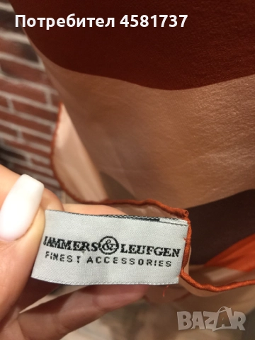 Копринен шал с десен точки Jammers Leufgen, снимка 8 - Шалове - 52053201