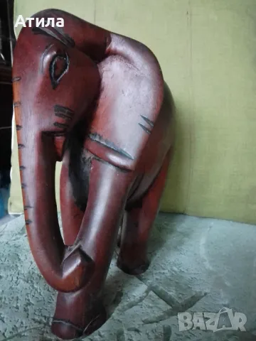 статуетка слон дърво 24 см, снимка 2 - Декорация за дома - 48163332