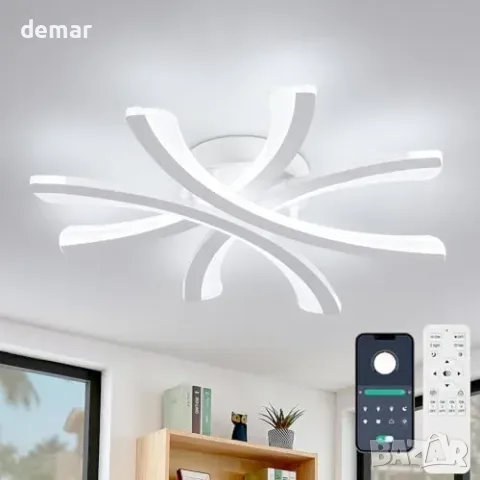 Модерна димируема лампа тип плафон и полилей LED 30W, 50cm