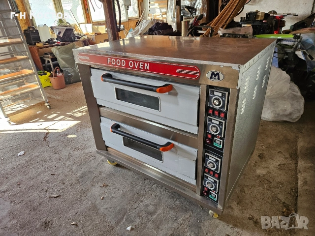 Фурна за Закуски Пици Хляб със шамотни плочи отдолу 2 нива 4 тави 60х40см. трифазна , снимка 2 - Печки, фурни - 7574451