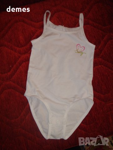  Бяло боди за момиче с презрамки размер 110