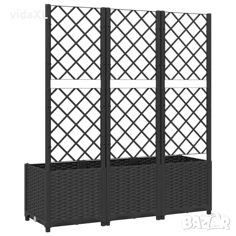 vidaXL Градинска саксия с решетка, черна, 120x40x136 см, полипропилен, снимка 6 - Саксии и кашпи - 56146769