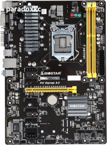 Дънна платка Biostar TB85 – 6x PCIe, LGA1150, DDR3, ATX BTC - алтернатива на H81 BTC Pro , снимка 2 - Дънни платки - 52368259