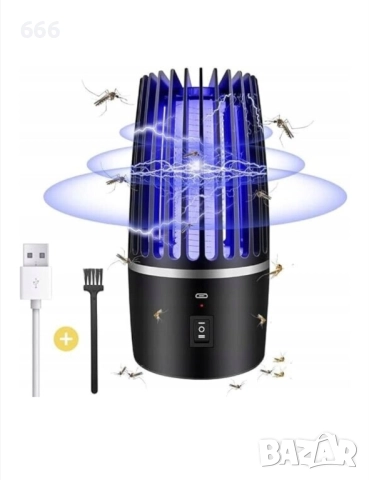2 в 1 UV лампа за насекоми, електрическа дръжка, 10.5x20.8 см,, снимка 2 - Друга електроника - 52875918
