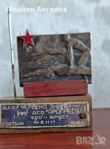 стар плакет плуване жени - бруст 1956 г. , снимка 2 - Антикварни и старинни предмети - 51639915