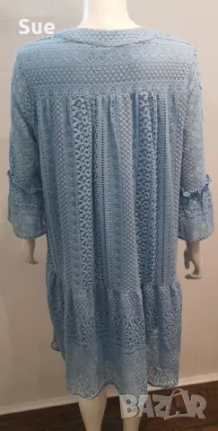 Дамска синя бохо дантелена лятна рокля Vero moda Нова с етикет, снимка 5 - Рокли - 49738087