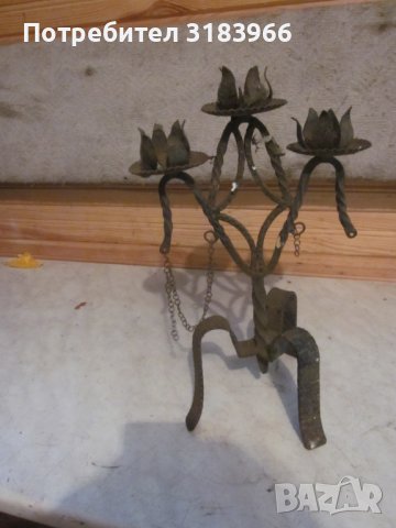 голям свещник от ковано желязо, снимка 3 - Други ценни предмети - 42540864