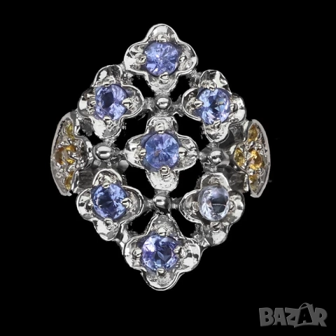 925 сребърени пръстени с родолит гранат, огнен опал, сапфир, танзанит смарагд , снимка 6 - Пръстени - 51755813