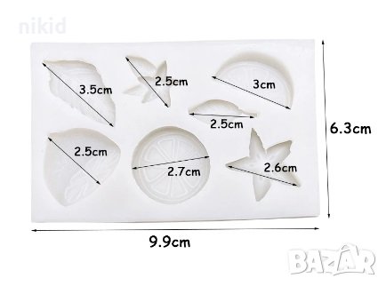 Лимон портокал цвят цвете листо силиконов молд форма фондан шоколад смола гипс декор, снимка 2 - Форми - 38055895