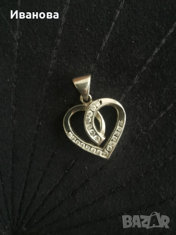 Сребърна висулка сърце, снимка 4 - Колиета, медальони, синджири - 52350562