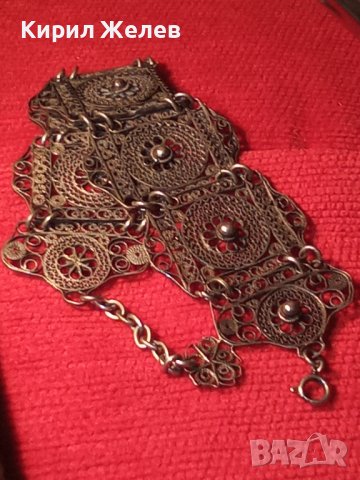 СТАРИННА СРЕБЪРНА ФИЛИГРАННА АРТ ДЕКО ГРИВНА АНГЛИЯ РЪЧНА МАЙСТОРСКА ИЗРАБОТКА РЕТРО - УНИКАТ 27278