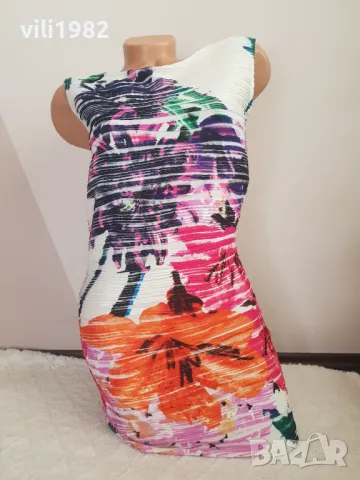 Дамски цветни рокли ZARA Trafaluc Amisu Пайети, снимка 4 - Рокли - 47176585
