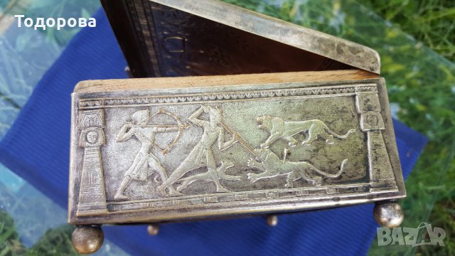Посребрена египетка кутия., снимка 5 - Антикварни и старинни предмети - 29237083