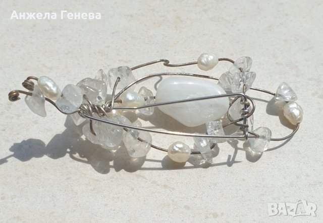 Две нежни брошки с естествени камъни, снимка 2 - Антикварни и старинни предмети - 38320569